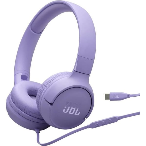 Hörlurar med sladd - JBL Tune 520 C - USB-C - Hi-Res ljud - Lila