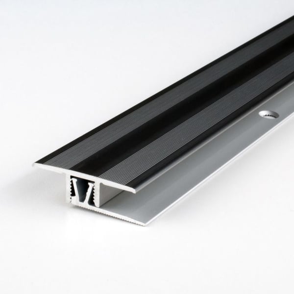 Clip-on tröskel H 7 10 mm 33,5 mm bred Anodiserad aluminium - Stålutseende