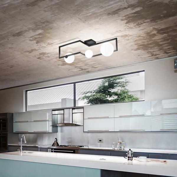 Plafondslampa - Ideal Lux - ANGOLO - 3 ljuskällor - Svart - Modern design - IP20