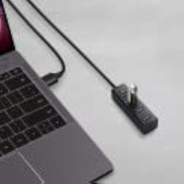 USB-hubb - AXAGON - HUE-M1AL - 4 portar USB-A 3.2 Gen 1 - Silver - Kompakt och bärbar