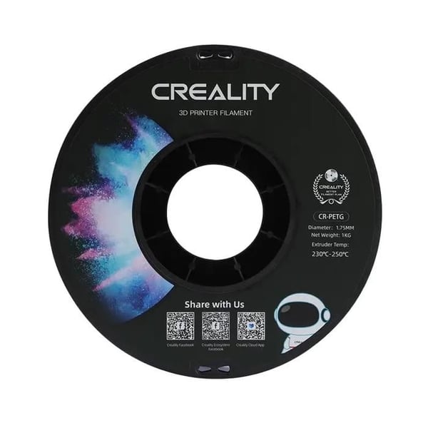 Filament 3D - CREALITY - CR-PETG - 1Kg - Sort - 1,75 mm