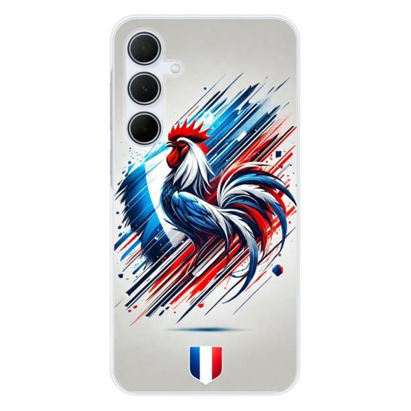 Tryckt silikonfodral som är kompatibelt med Samsung Galaxy A35 5G French Rooster