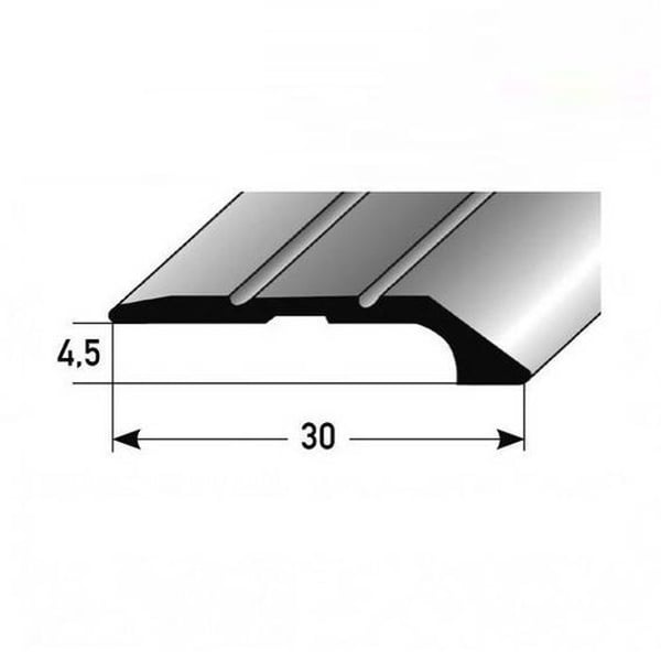 PROVISTON Anodiserad aluminium Guld L 30 mm H 4.5 mm Lång 2700 mm För skruv Profilstopprofil