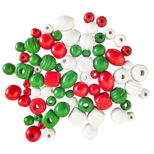 MégaCréa DIY - Träpärlor Julfärger från 0,5 till 2 cm 50 g MégaCréa DIY - Träpärlor Julfärger från 0,5 till 2 cm 50 g