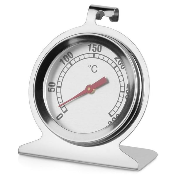 Ugnstermometer i rostfritt stål - ORION - 0°C till 300°C - Stabil bas - Kompakt - 4x6x7 cm - Rostfritt stål