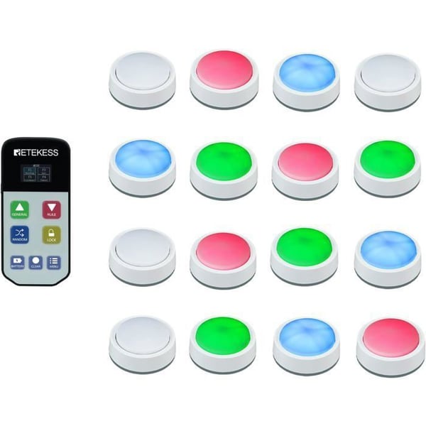 Retekess TM102 Buzzer för Frågespel, Ansluten Buzzer, 3 Svarslägen, för Skol tävlingar, Quiz tester