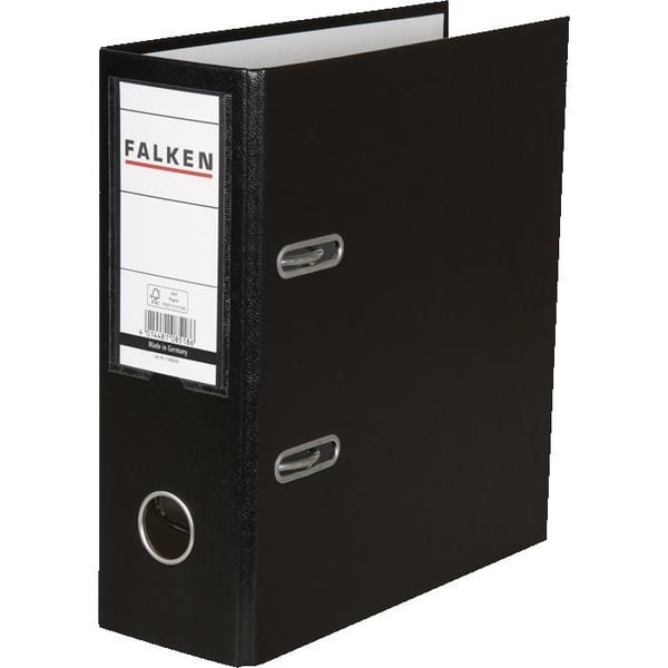 Häftapparat - FALKEN - 11285616000F - Rygg 80 mm A5 - PP - Svart