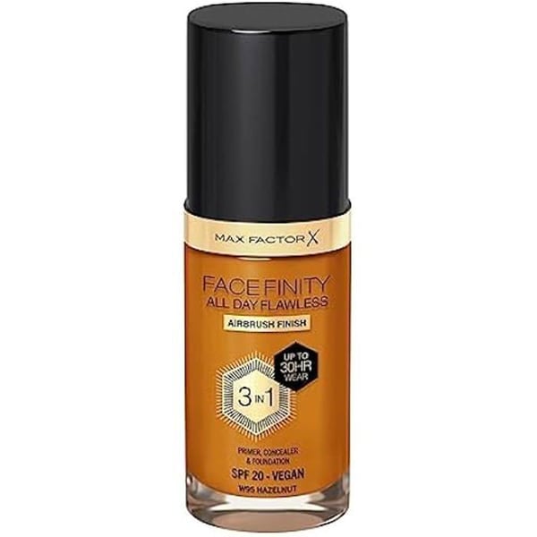 Foundation - MAX FACTOR - Facefinity All Day Flawless - Shade W95-hasselnöt - 30 Ml - För alla hudtyper