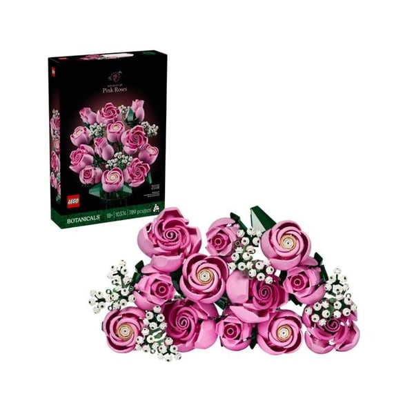 Byggeværk - LEGO - 10374 - Bouquet af lyserøde roser - 12 dele - Til voksne