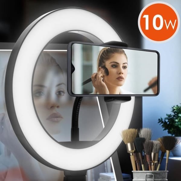 Ring Light - LinQ - BD2606 - 10W - 3 belysningslägen - Fjädrande telefonstöd