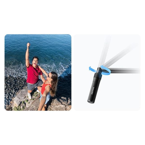 Selfiestang - INSTA360 - Bullet Time 2.0 - Længde 29,7-120 cm - Kompatibel med X5-X3 - Sort plastik