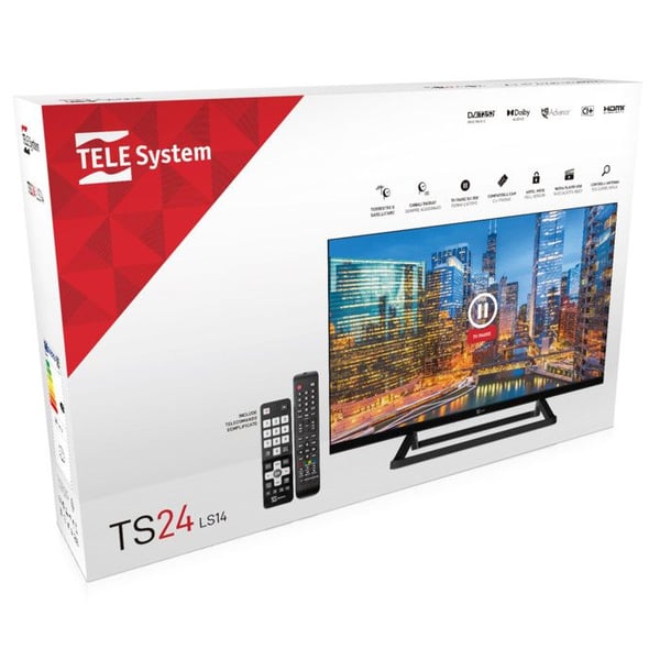 TV - TELE SYSTEM - TS24 LS14 - 24 tommer - DVB-T2/S2 - HEVC 10 bit