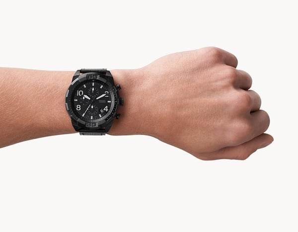 Fossil Quartz Chronograph Herrklocka Svart läderarmband FS5874
