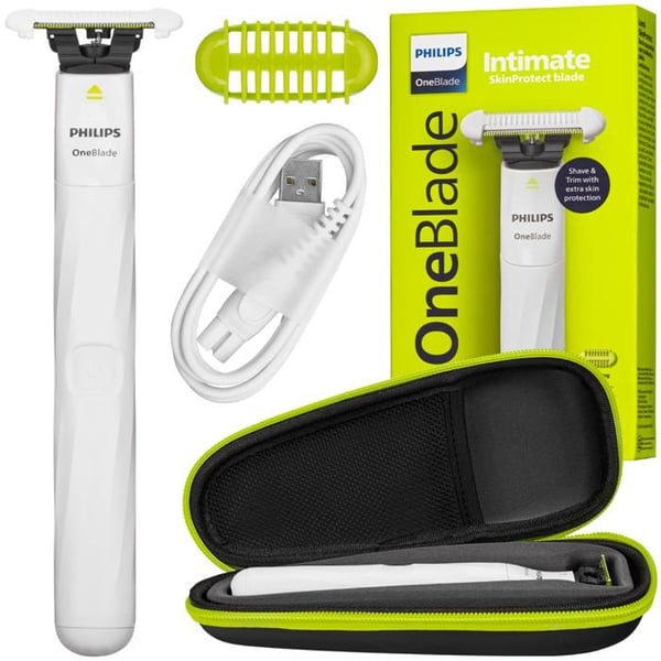 Elektrisk rakapparat - Philips - OneBlade Intimate QP1924/22 - känsliga områden - vattentålig - med fodral