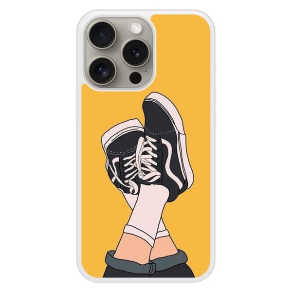Coque i silikon med förstärkning, tryckt, kompatibel med Apple iPhone 15 Pro Sneakers