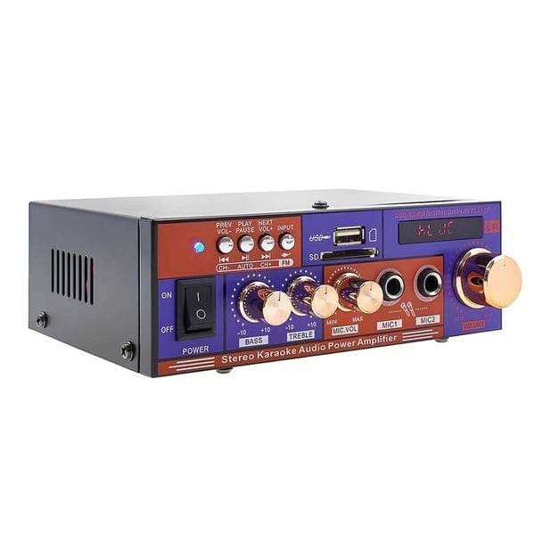 Stereo ljudförstärkare - AVIZAR - Multifunktion - Bluetooth USB/SD - FM - Lila