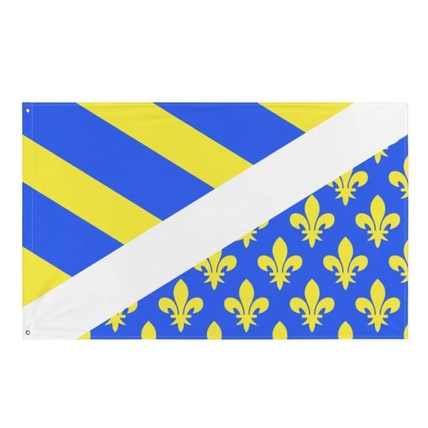 Flagga Oise – 192 x 288 cm – Slitstark polyester – 2 metallöglor – Inomhus / Utomhus – Pixelforma