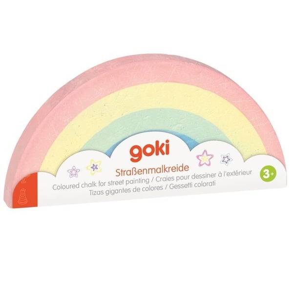 Utomhuskrita - GOKI - Regnbågsgata - 5 regnbågsfärger - bra grepp - från 3 år