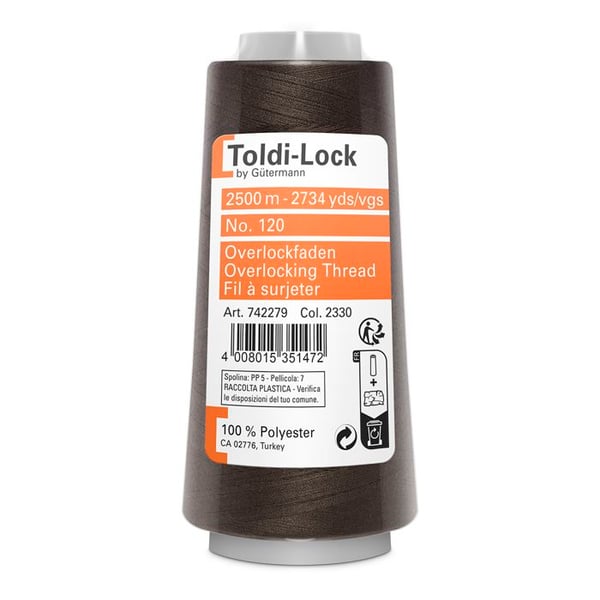 Fil Surjet spécial Overlock 2500m 100% polyester - Att 136 - 2330 - brun
