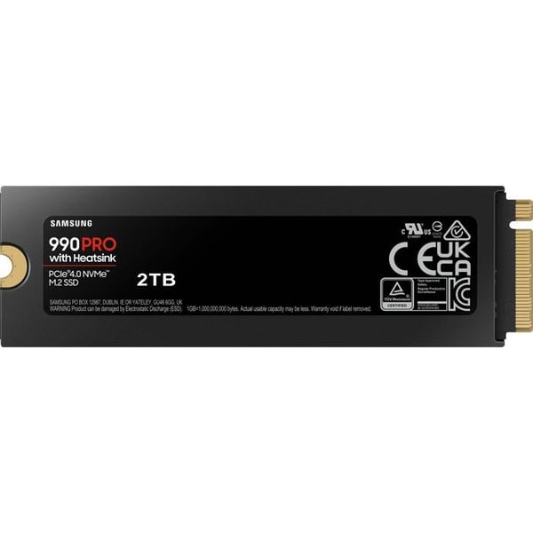 SAMSUNG - 990 PRO med kylfläns - Intern SSD - 2 To - NVMe M.2 PCIe 4.0x4 - Läshastighet upp till 7 450 Mo/s