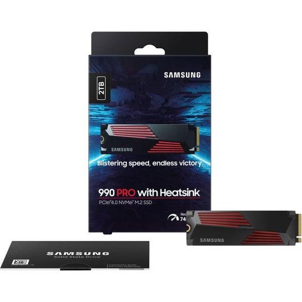 SAMSUNG - 990 PRO med kylfläns - Intern SSD - 2 To - NVMe M.2 PCIe 4.0x4 - Läshastighet upp till 7 450 Mo/s