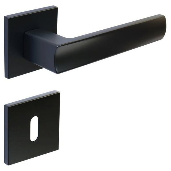 Dörrbeslag - RICHTER - RK.C36.BOLZANO.BB.CE - Aluminium - Svart - Fyrkantig