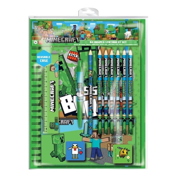 Pyramid International - Minecraft - Set med Minecraft-skrivmaterial 12 A4 Bumper