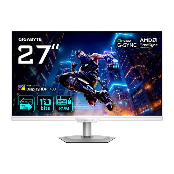 Spelmonitor - GIGABYTE - M27UP ICE - 27" 4K UHD - Dubbel läge 4K@160Hz/FHD@320Hz - DisplayHDR400, HDMI 2.1