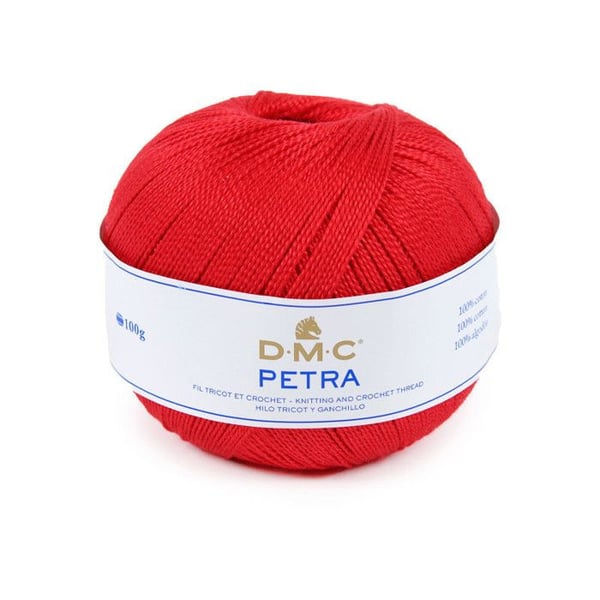 Broderigarn - DMC - Petra - 100% bomull - Röd - Storlek 5