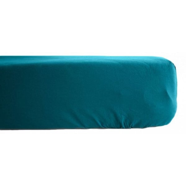 Drap housse percale i 100 % kammad bomull med långa fibrer, 80 trådar/cm² med 35 cm sänggavel Vent du sud - Påfågel - 90 x 190 cm sänggavel 35 c