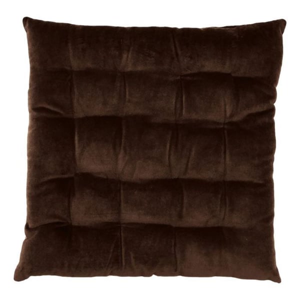 Vadderad stolsdyna i bomullssammet 16 poäng 40 x 40 + 5 cm "Isilde" South Wind - Brons