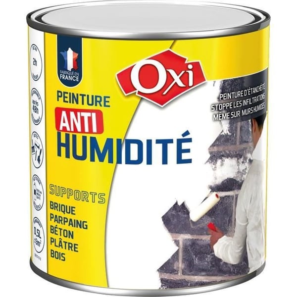 Fuktskyddande färg - OXI - 0,5 L - Vit - Inomhus - Matt