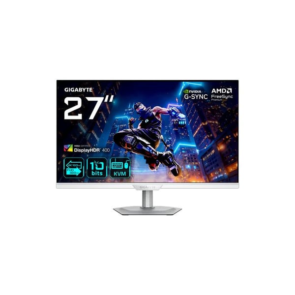 Peli näyttö - GIGABYTE - M27UP ICE - 27" 4K UHD - Kaksoismoodi 4K@160Hz/FHD@320Hz - DisplayHDR400, HDMI 2.1