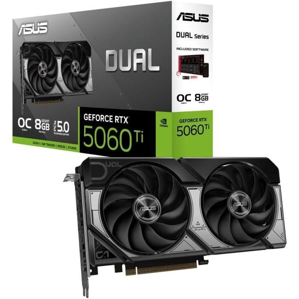 Näytönohjain - ASUS - Dual -RTX5060TI-O8G NVIDIA GeForce RTX 5060 Ti 8 Go GDDR7
