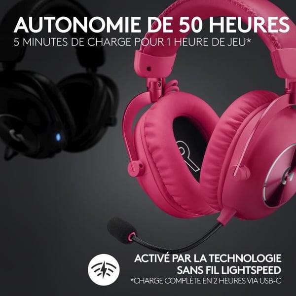 Spelkåpa - Trådlös - Logitech G - Lightspeed - Rosa
