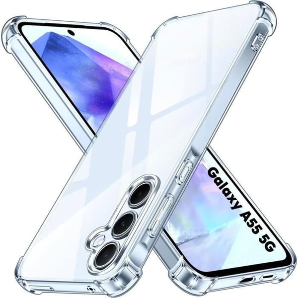 Fodral - Phonillico® - Samsung Galaxy A55 5G - Stötsäker - Mjuk TPU - Genomskinlig