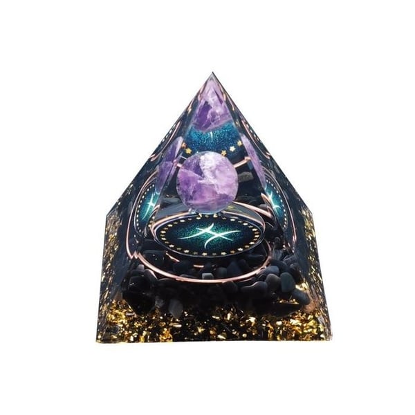 Orgonite pyramid ametist fisk zodiac konstellation