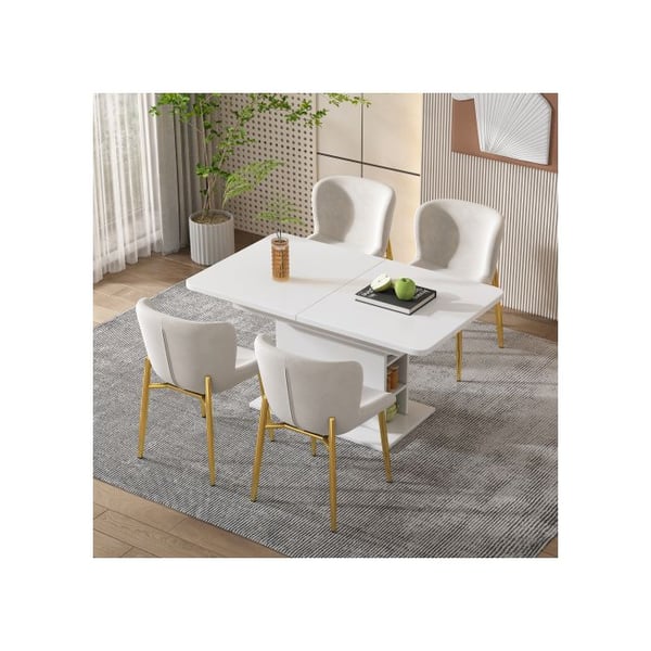 Udvidbart spisebord - MUVOE - Hvidt - Multifunktionelt - Elegant design - Hurtig montering