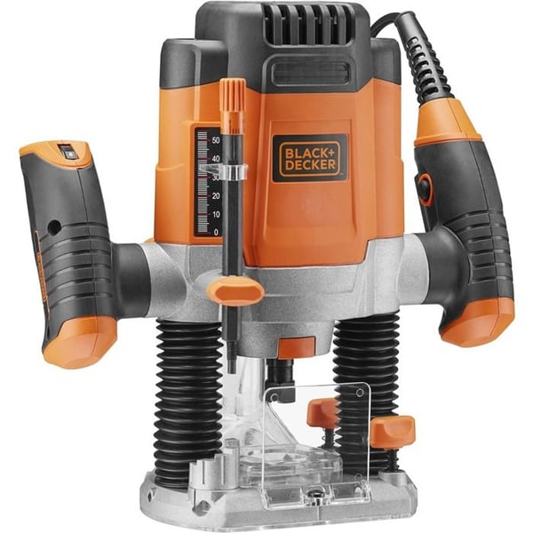 Ledningsfræser - BLACK+DECKER - KW1200EKA - 1200W - Variabel hastighed - Kuffert + 6 fræsere