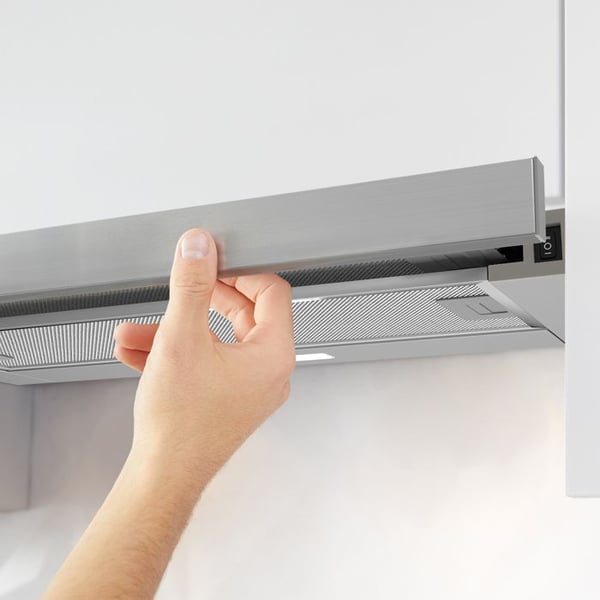 CIARRA Infällbar lådhuva - 60cm - 370 m3/h - Klass A++ - med 2st kolfilter - LED-belysning - Rostfritt stål