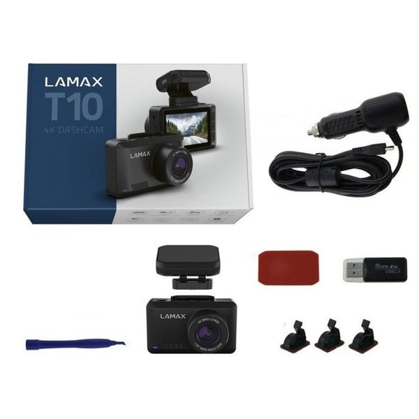 Inbyggd kamera + GPS Lamax T10 Horisontell betraktningsvinkel=170° Datavisning i videon, G-sensor, WDR, Rec