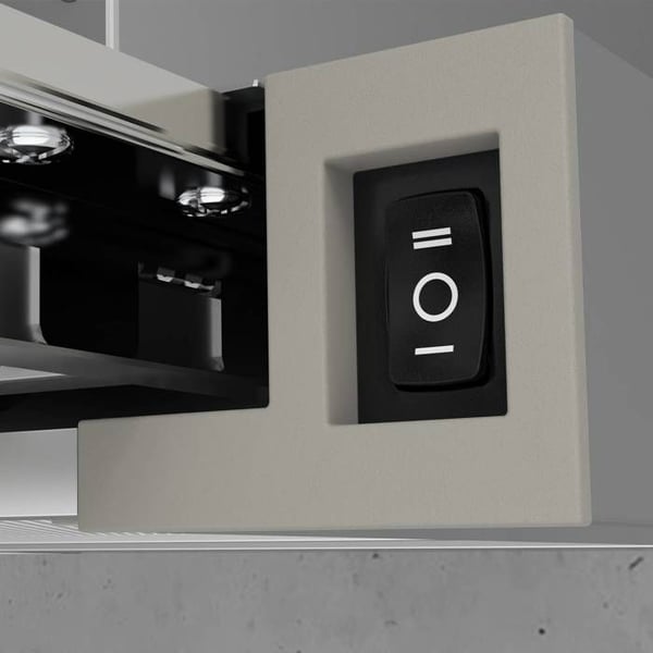 CIARRA Infällbar lådhuva - 60cm - 370 m3/h - Klass A++ - med 2st kolfilter - LED-belysning - Rostfritt stål