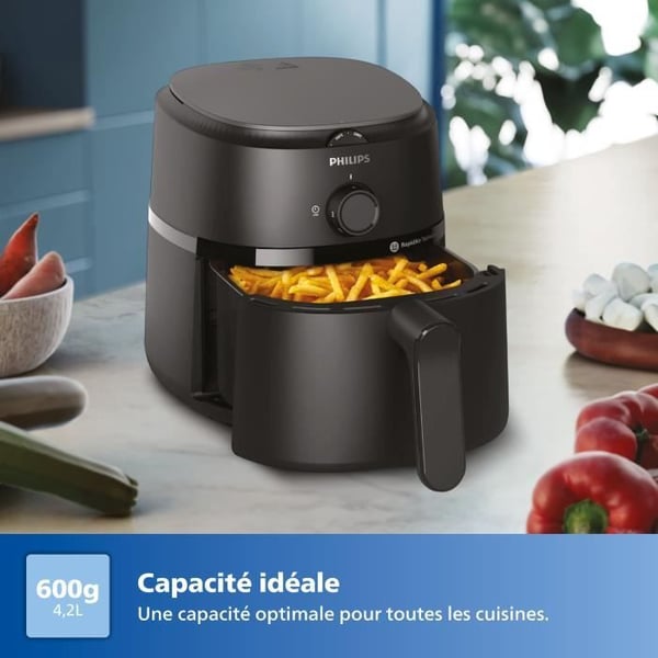 Fritøjs uden olie - PHILIPS - NA120/00 - Airfryer Serie 1000 4.2L - 12 tilberedningsmetoder - 1500W - Sort