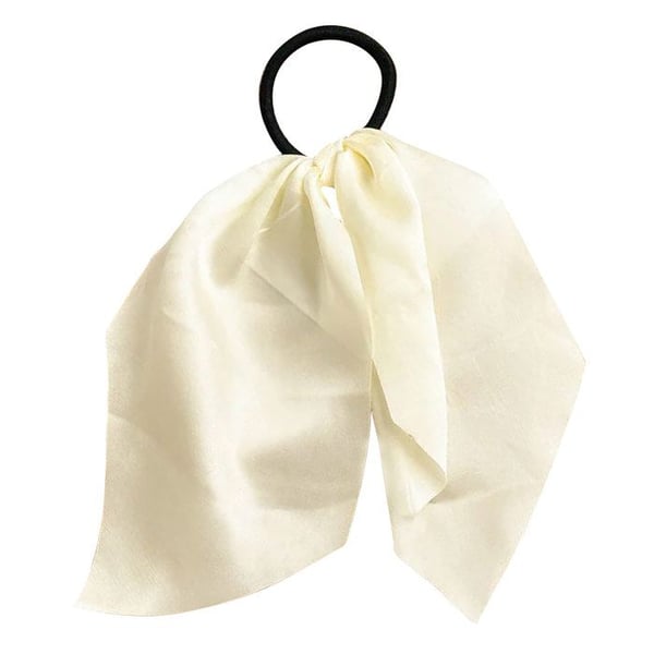 Elastiskt Huvudband - AVIZAR - Enfärgad Satin Elfenben - Bekväm - Elegant - Lätt att knyta