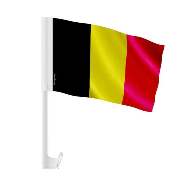 Belgisk Bilflagga – 14 x 21 cm – Polyester Tyg – Fäste på Fönster – 10 stycken – Pixelforma