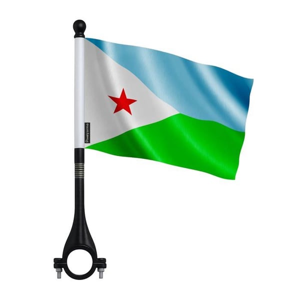 Djibouti Cykel Flagga i Polyester – 14 x 21 cm – Cykelflagga – 5 stycken