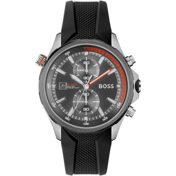 Hugo Boss Herrklocka Globetrotter 1513931 svart kronograf silikonarmband