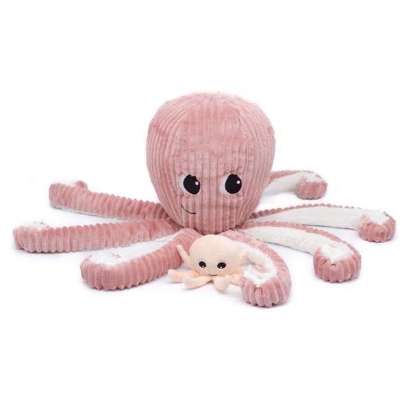liten bläckfiskmamma och baby rosa