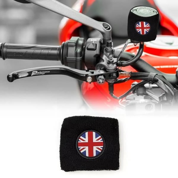 Sponge Armband - Motorcykel - England Flagga - Svart - 70 x 85 mm - Absorberar olja