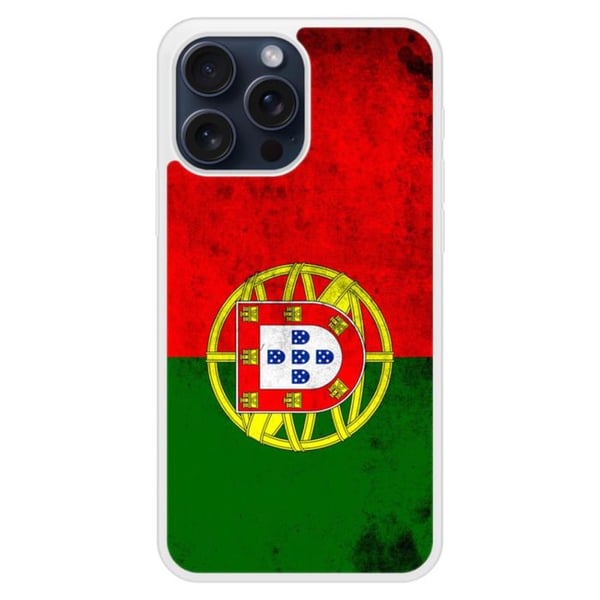 Siliconförstärkt tryckt fodral kompatibelt med Apple iPhone 15 Pro Max Portugals flagga